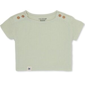 easy-peasy Baby Short Sleeve Solid Woven Tee, Size 18 months